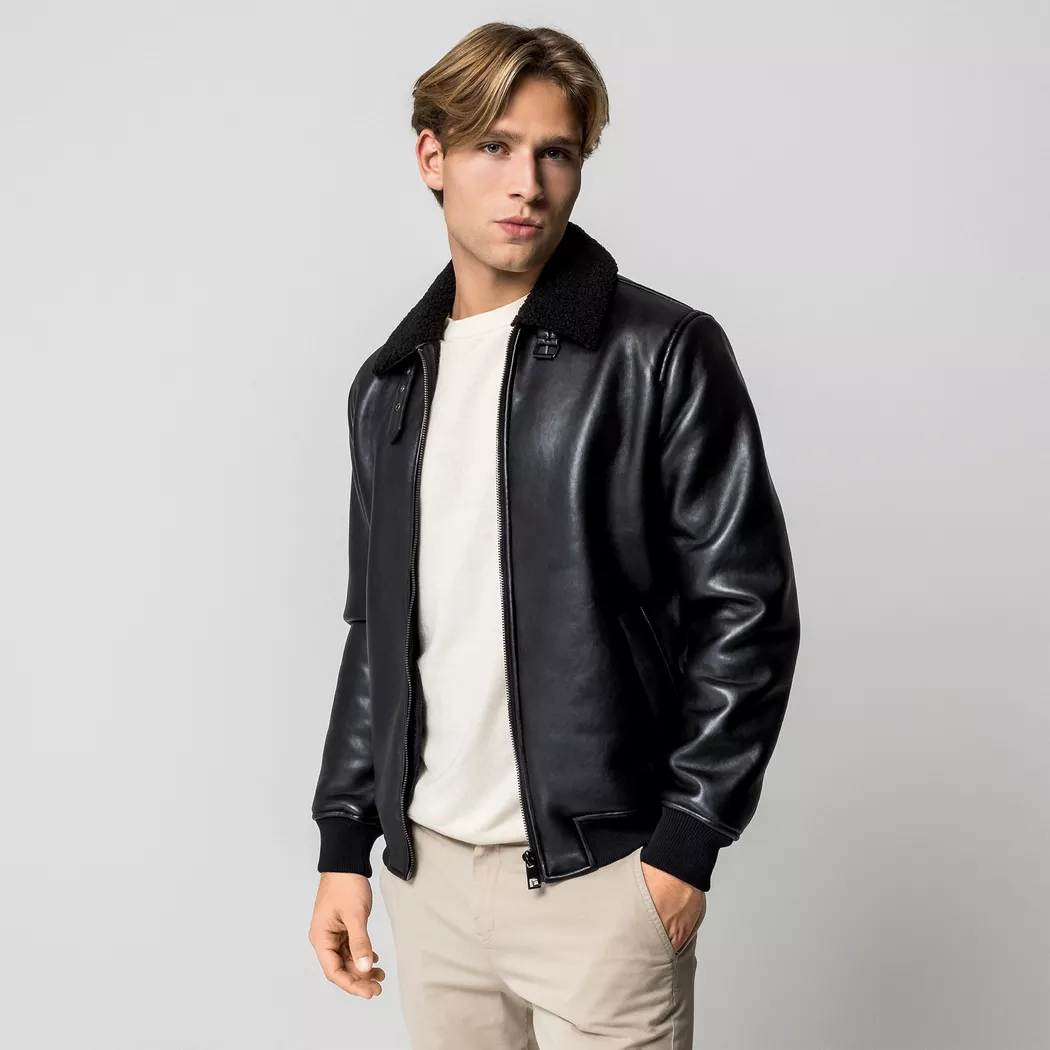 Manor Man - Kunstpelzjacke, für Herren, Black, Größe XXL