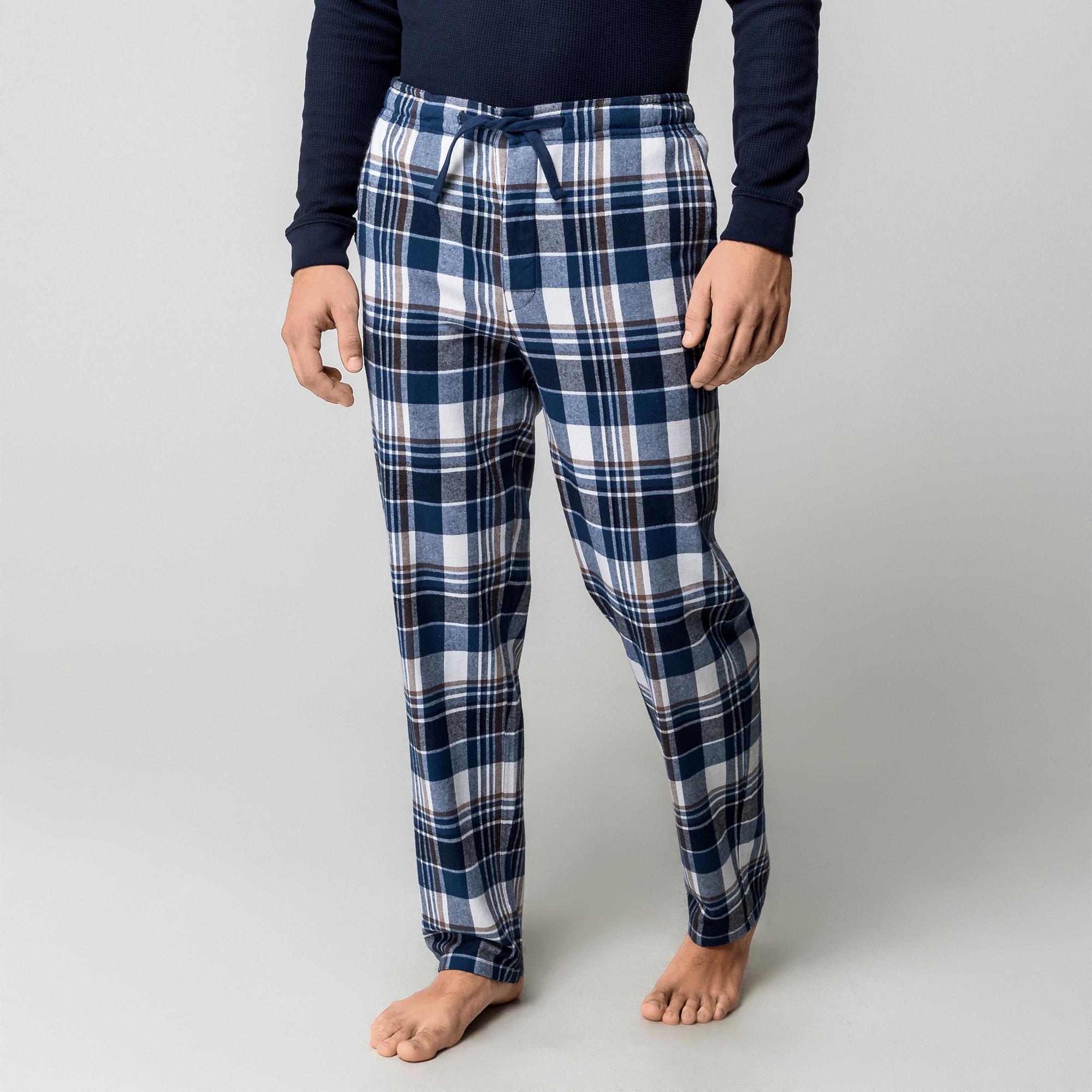 Manor Man Karierte Flanell Pyjamahose  