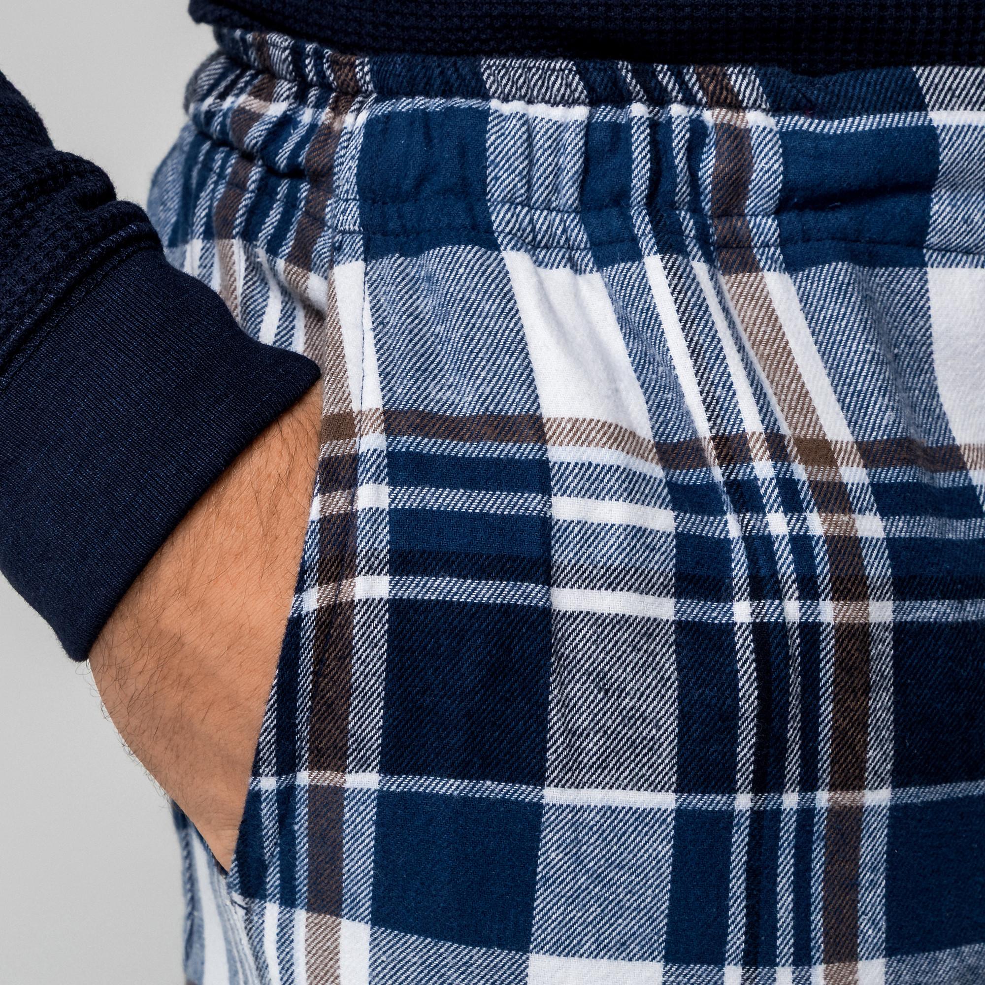 Manor Man Karierte Flanell Pyjamahose  