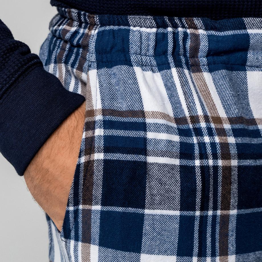 Manor Man Pantaloni pigiama in flanella a quadri Regular Fit  