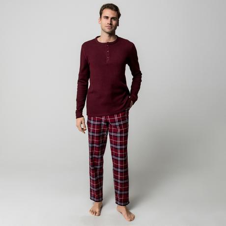 Manor Man Karierte Flanell Pyjamahose  