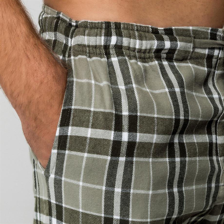 Manor Man Karierte Flanell Pyjamahose  