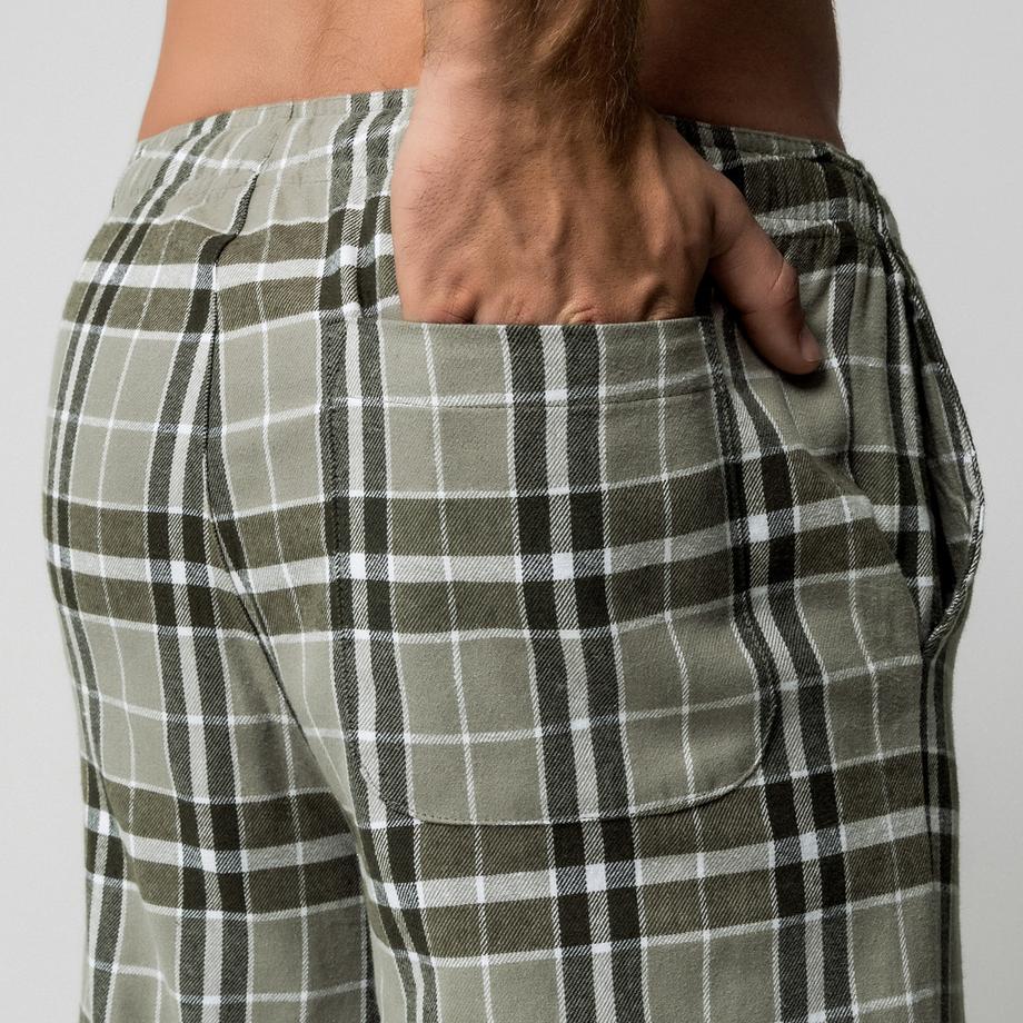 Manor Man Karierte Flanell Pyjamahose  