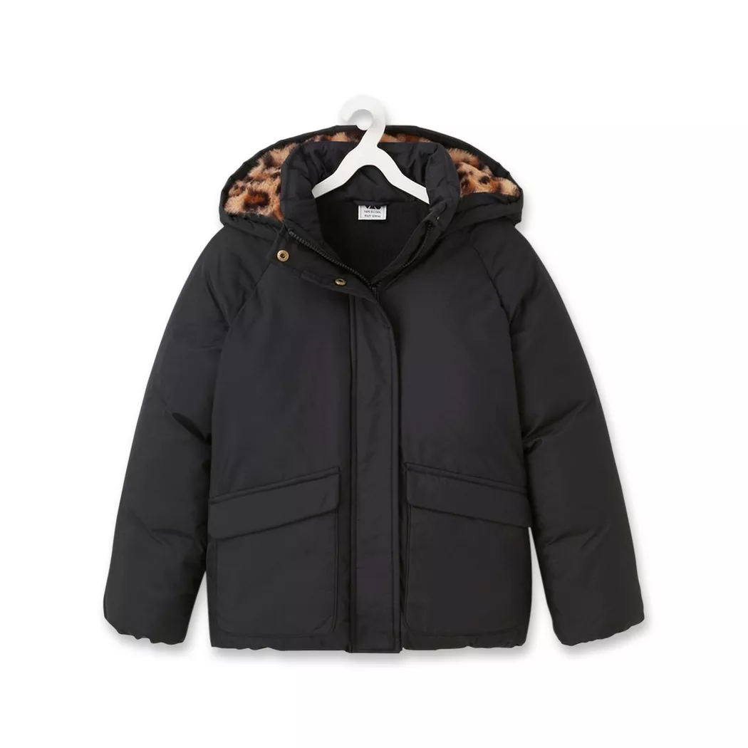 Tape à l'oeil - Jacke, Jacke mit Leopardenfutter Kapuze, 5A, Black