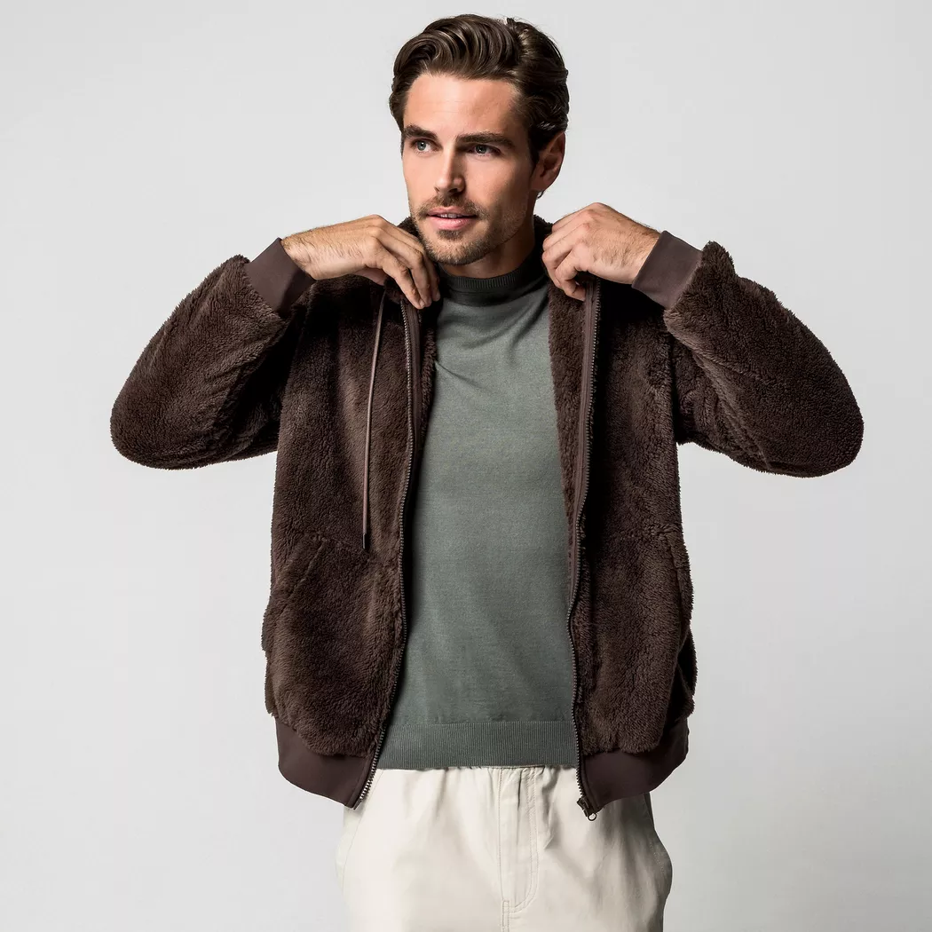 Manor Man - Hoodie, für Herren, Dunkelbraun, Größe L
