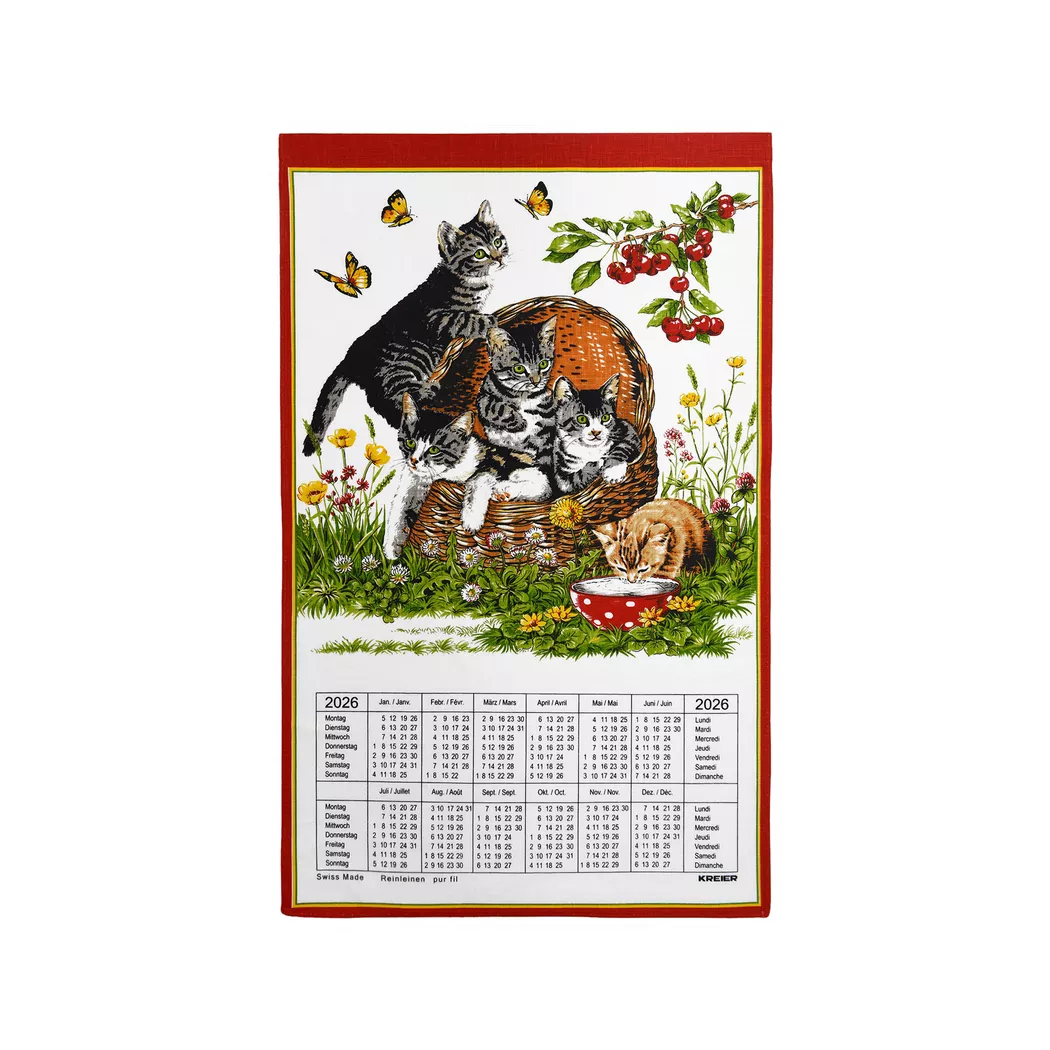 Kreier - Kalender Leinen, 43X68CM, Multicolor