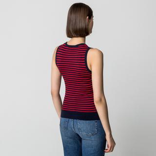 Manor Woman Gilet senza maniche girocollo a righe  