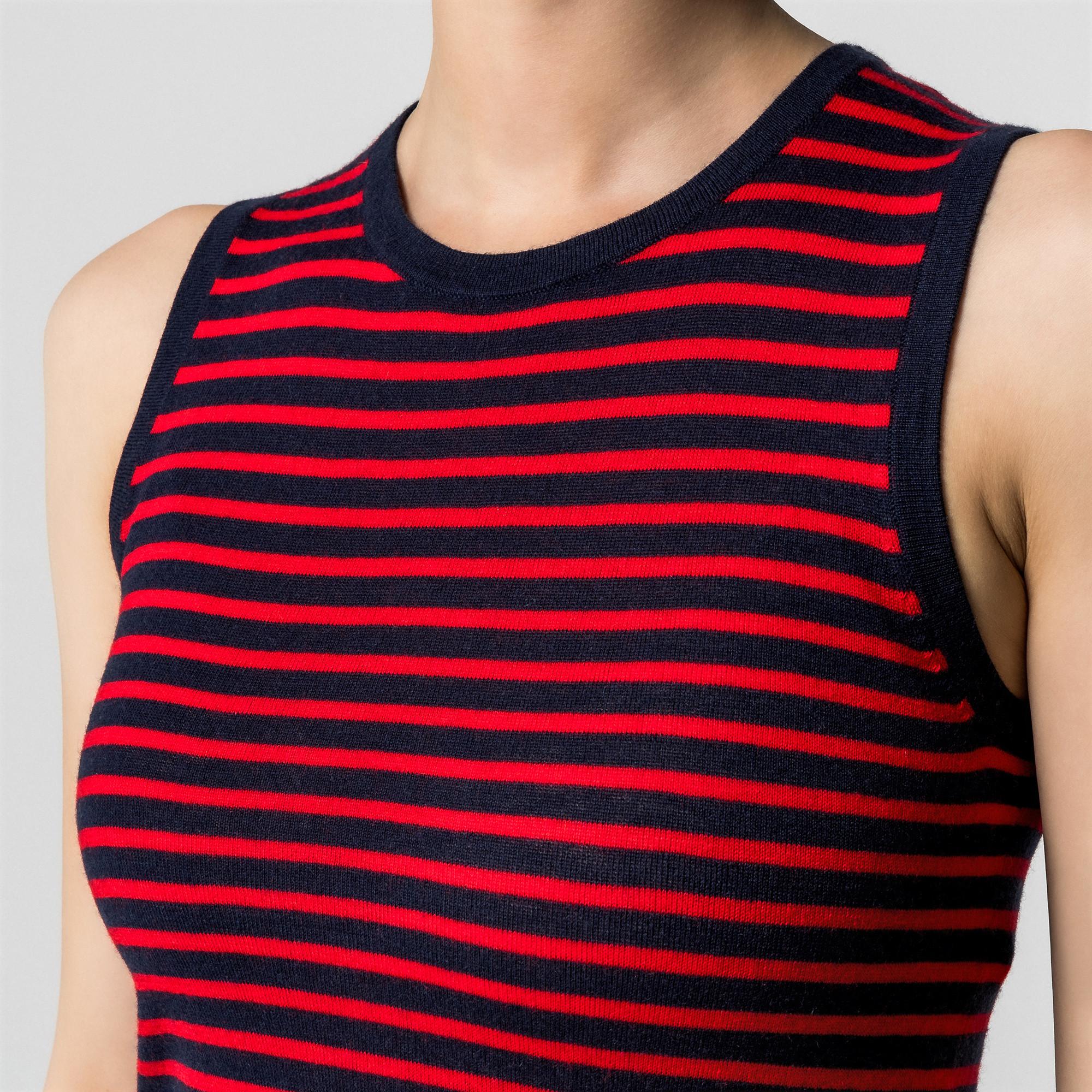 Manor Woman Gilet senza maniche girocollo a righe  