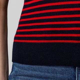 Manor Woman Gilet senza maniche girocollo a righe  