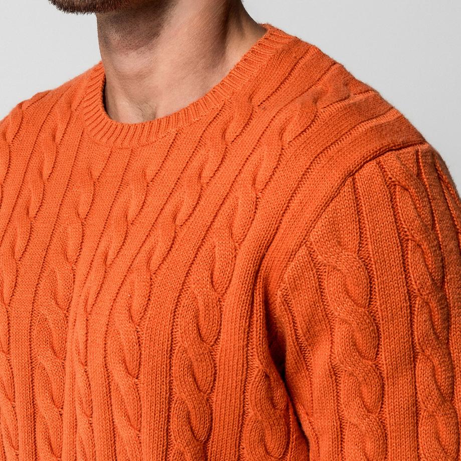 Manor Man Pull en maille torsadée  