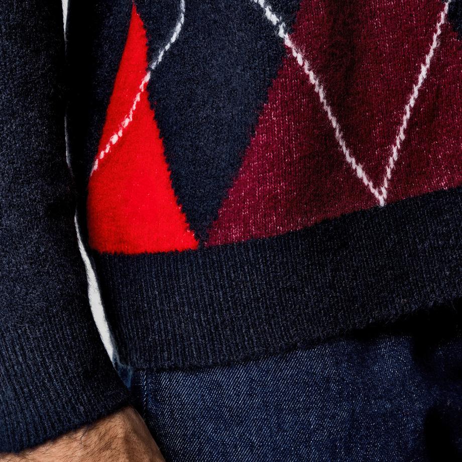 Manor Man Pull Motif Argyle Coupe Droite  