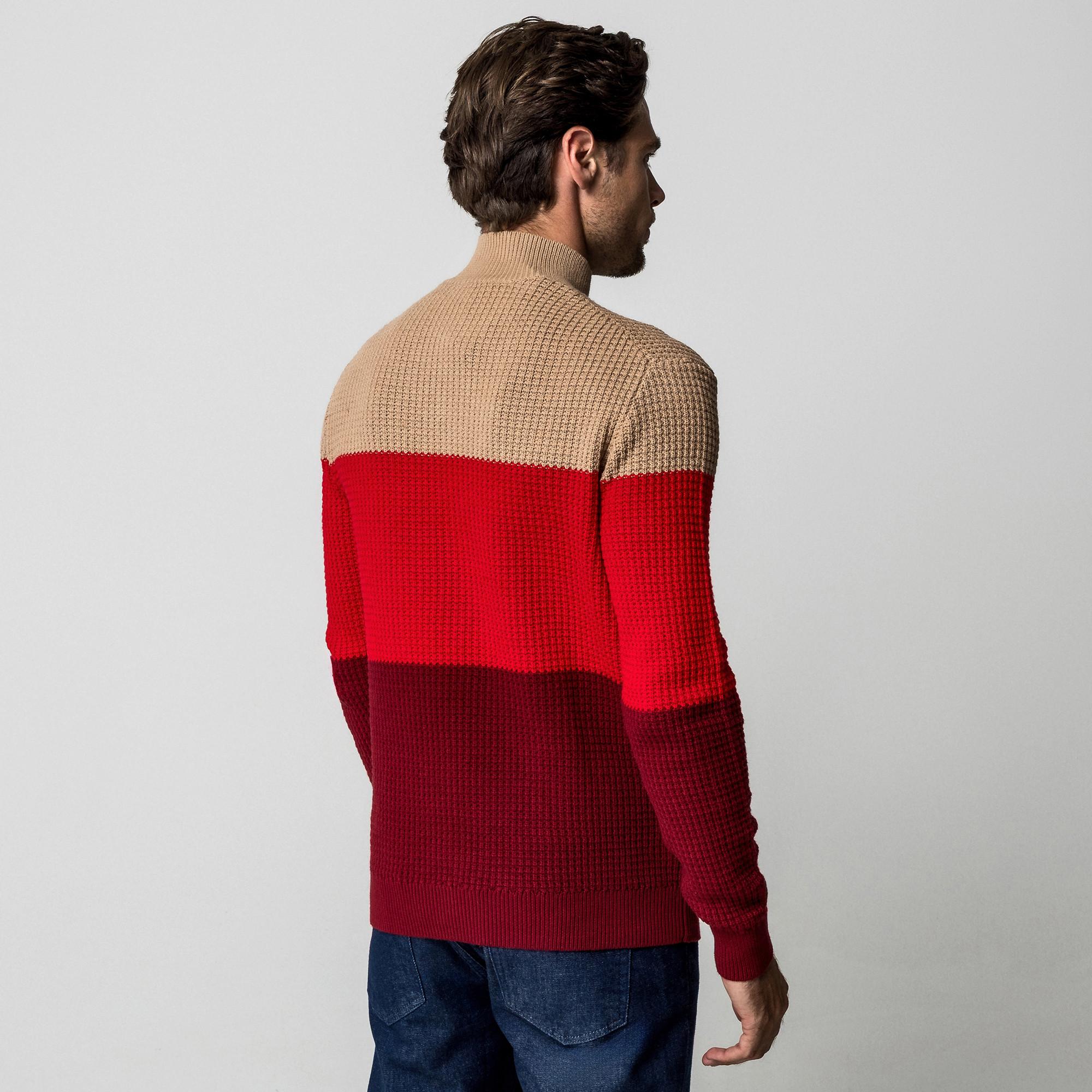Manor Man Color Block Strickpullover  