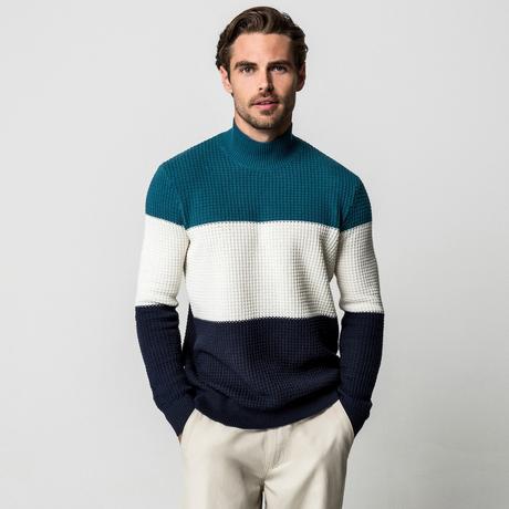 Manor Man Pullover Lavorato a Maglia Color Block  