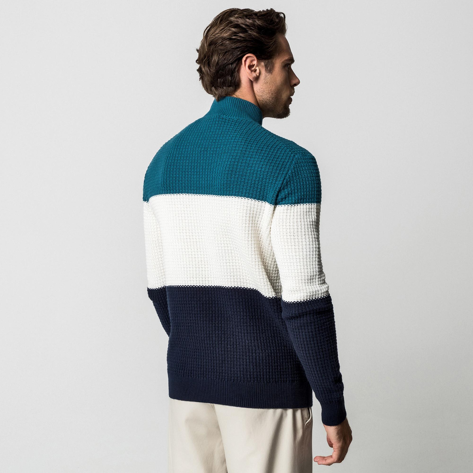 Manor Man Pullover Lavorato a Maglia Color Block  