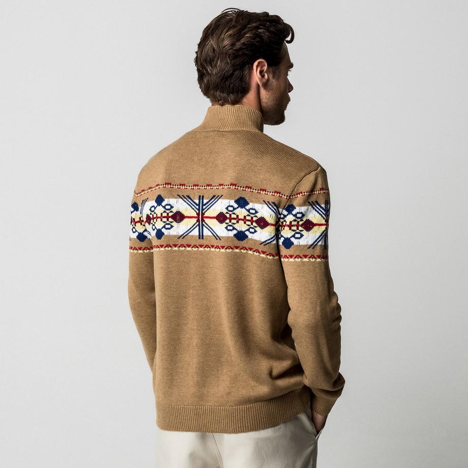 Manor Man Pullover mit Strickmuster und Stehkragen  