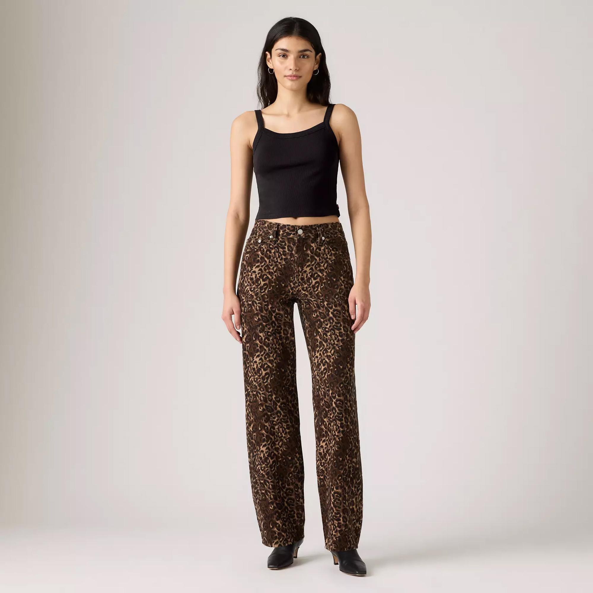 Levi's® Leopard Print Mid Rise Straight Leg Jeans  