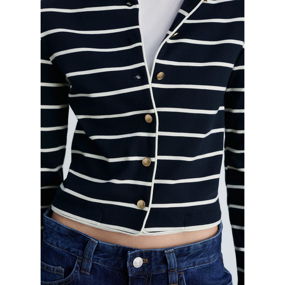 MANGO Porto Cardigan Rayé en Maille  