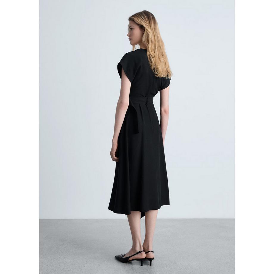 MANGO Bassett V-Ausschnitt Gürtelkleid  