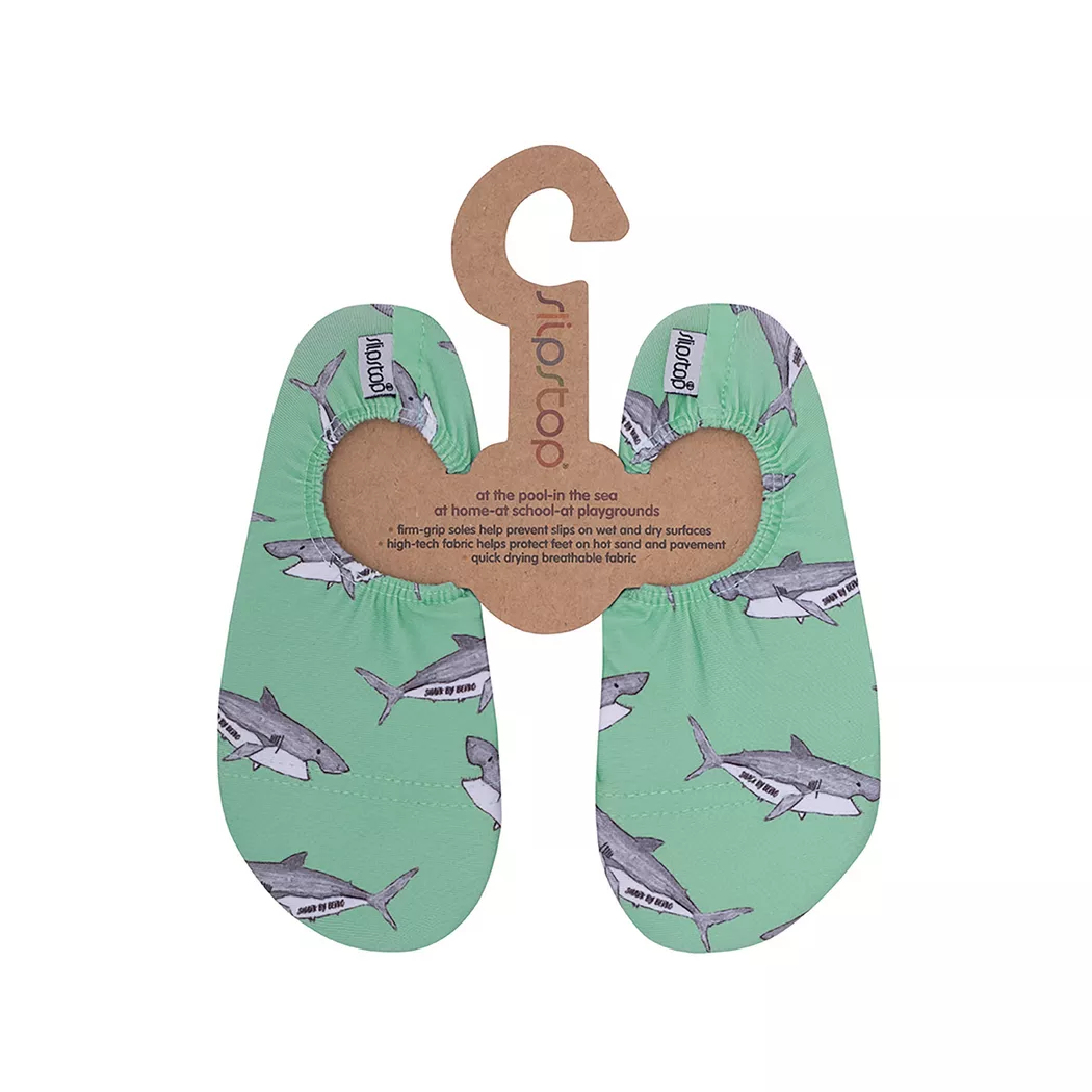 Slipstop - Badesandalen, Badesandalen Haifisch-Print, 33-35, Türkisblau