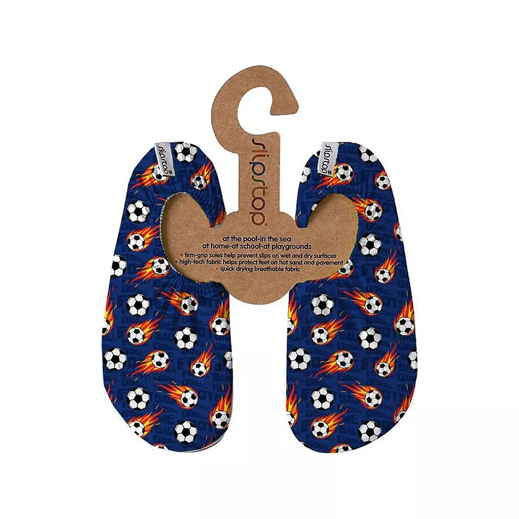 Slipstop - Badesandalen, Badesandalen mit Fussball-Print, 30-32, Blau