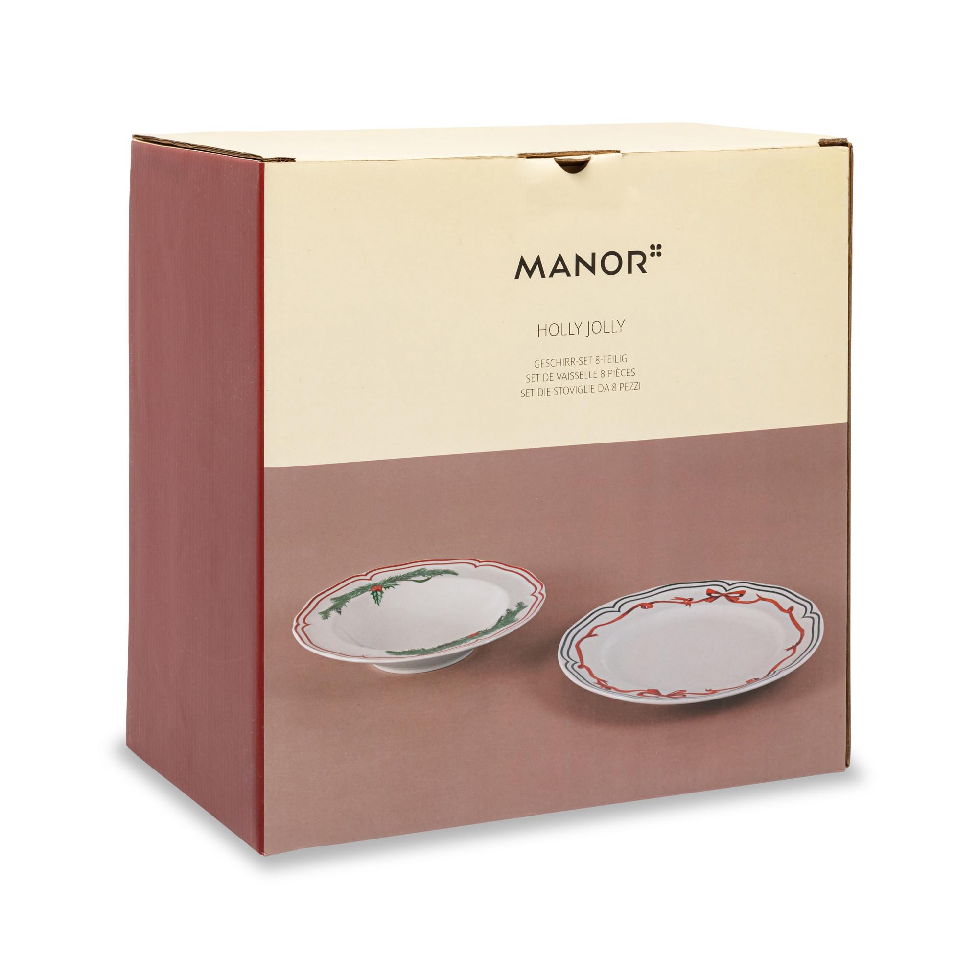 Manor Dinnerset, 8-teilig Holly Jolly 