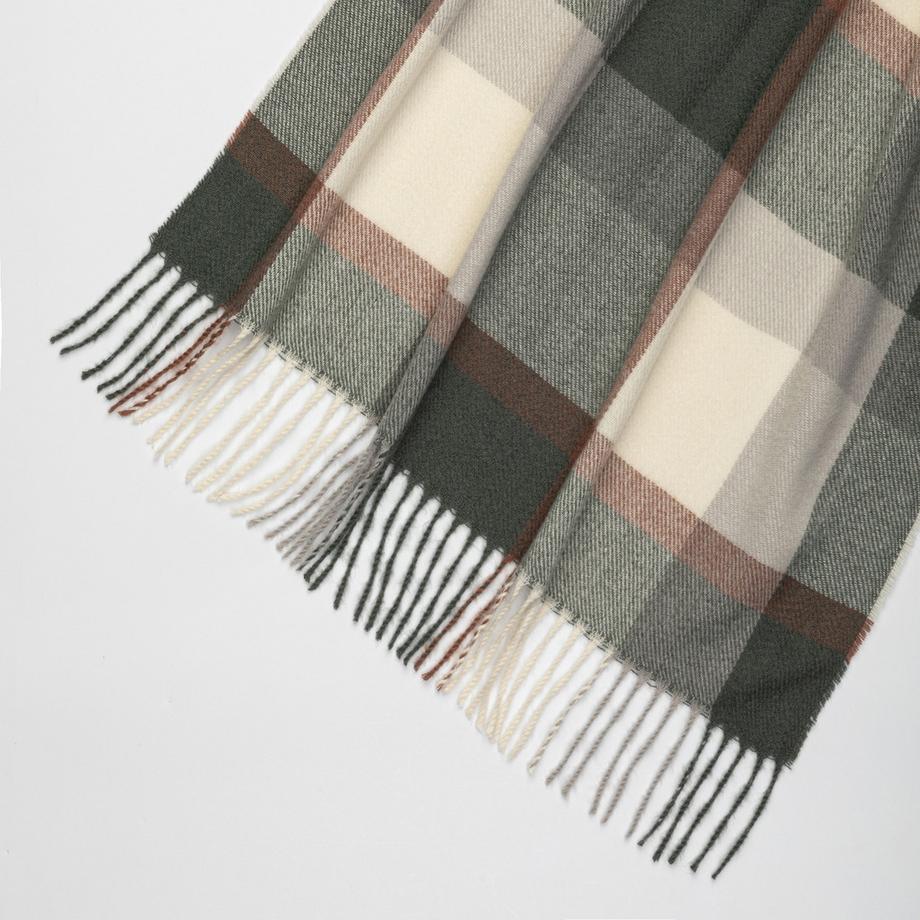 Manor Woman Sciarpa a quadri con frange  