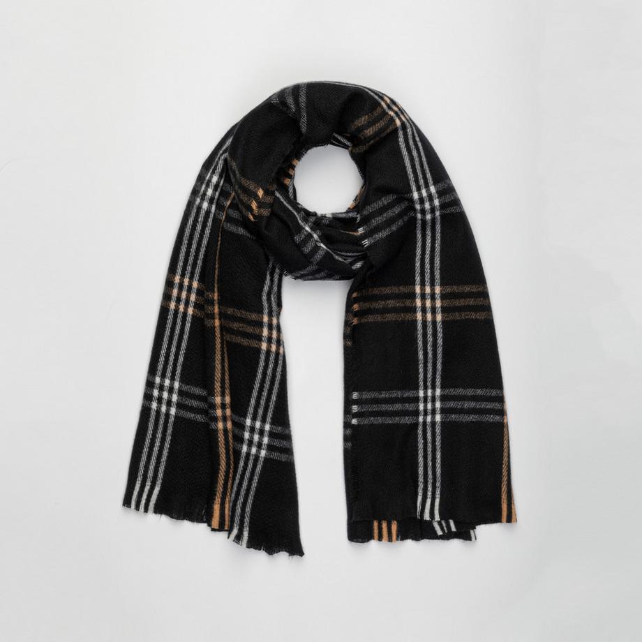 Manor Woman Echarpe Carreaux avec Franges  