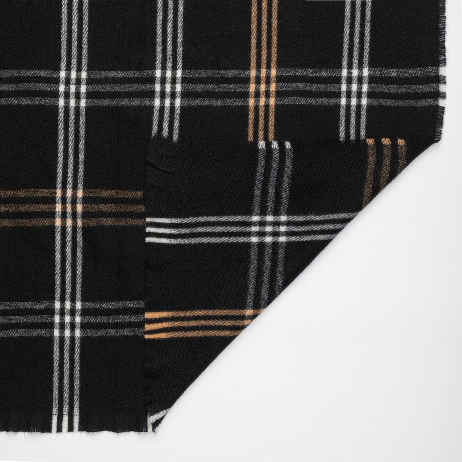 Manor Woman Echarpe Carreaux avec Franges  