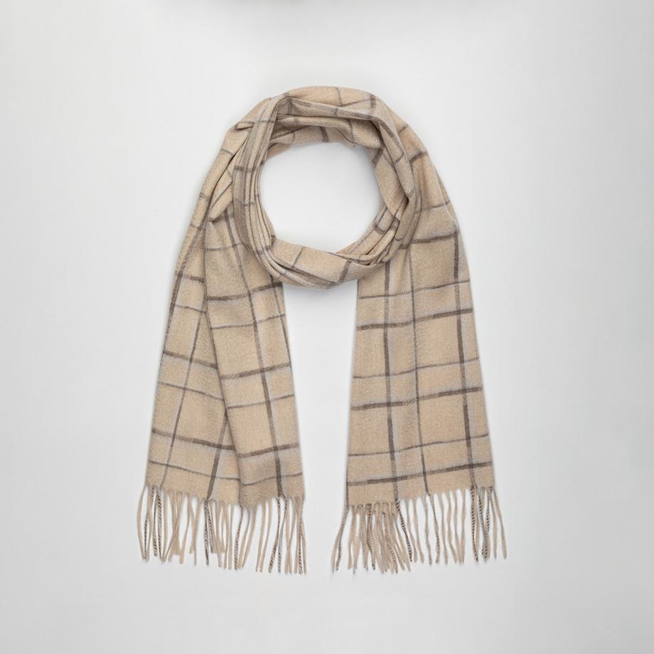 Manor Woman Écharpe à Carreaux avec Franges  