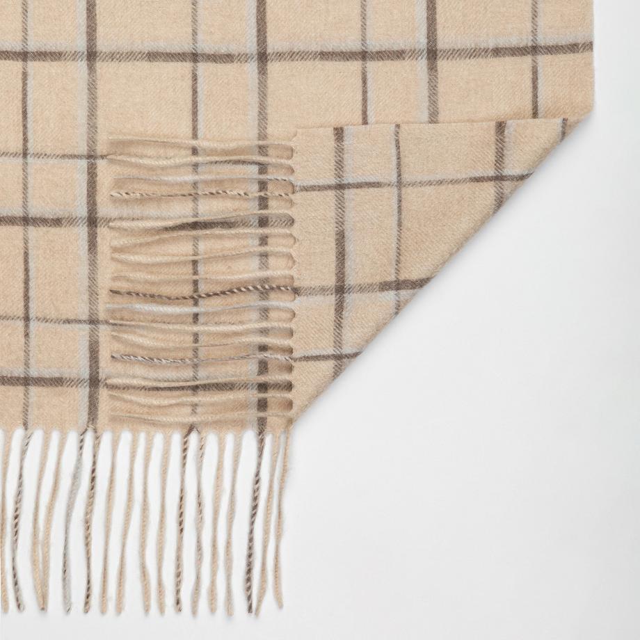 Manor Woman Écharpe à Carreaux avec Franges  