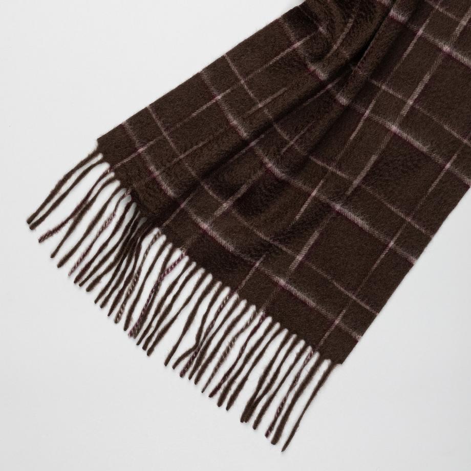 Manor Woman Sciarpa a Quadri con Frange  