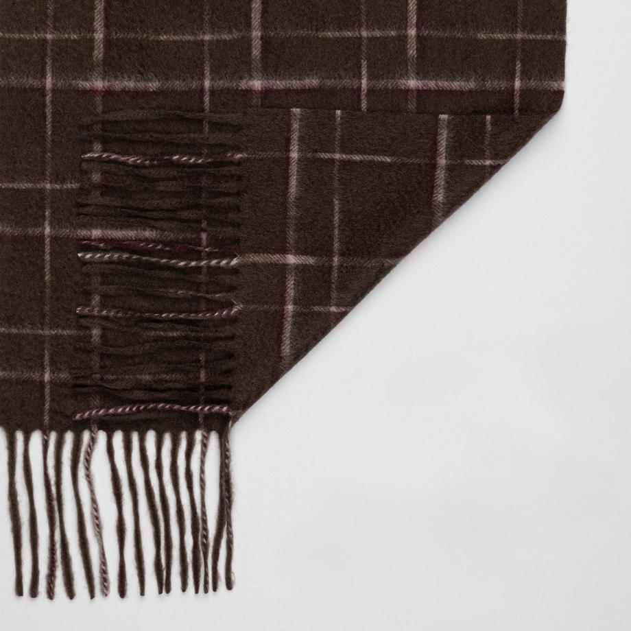 Manor Woman Sciarpa a Quadri con Frange  