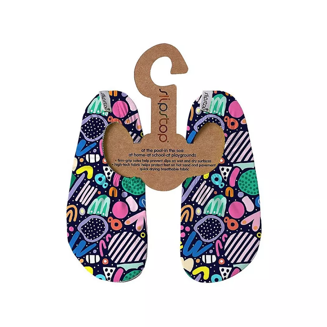 Slipstop - Badesandalen, Gemusterte Badeschuhe, 18-20, Schwarz-Bunt