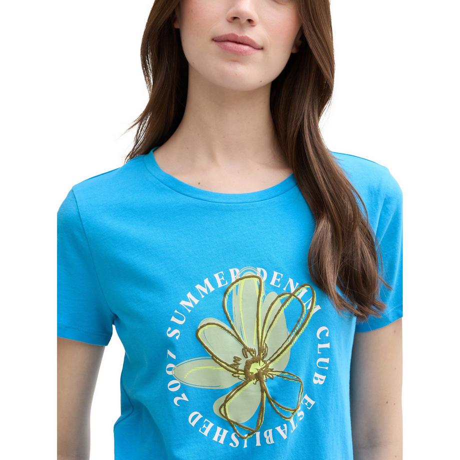 TOM TAILOR Denim T-shirt Stampa Floreale  