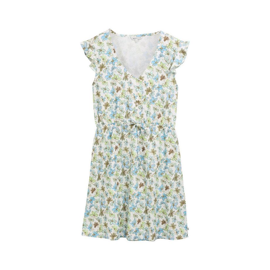 TOM TAILOR Denim Mini Robe à Motif Manches Anges  