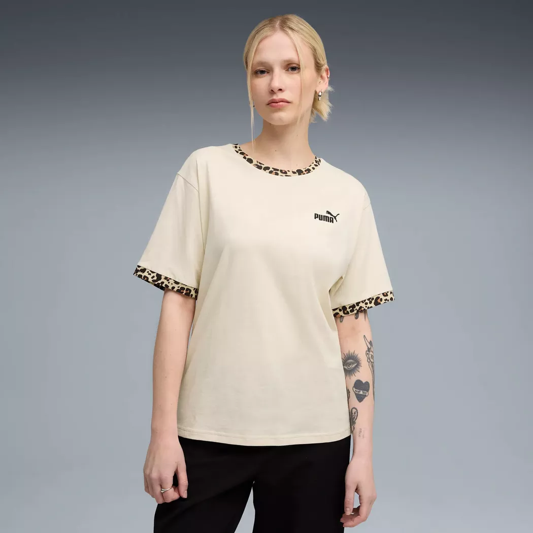 Puma T-shirt à Manches Courtes Ess Graphic Animal Relaxed Fit Alpine Snow M Femme