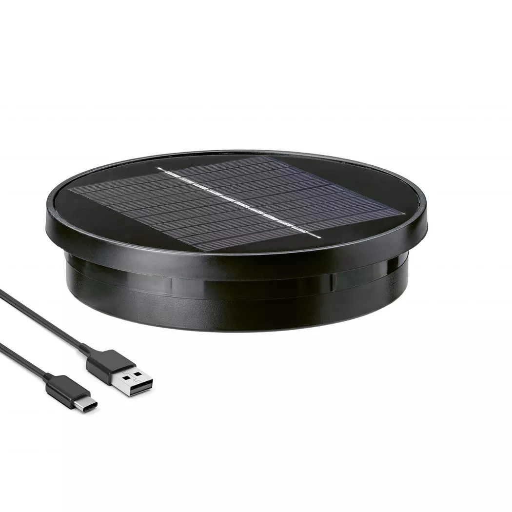 STT - LED Solar Outdoor Kugel, 12.5CM, Black