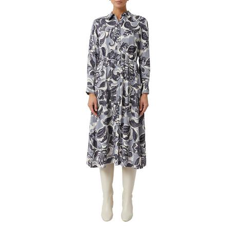 Comma Geblümtes Midi Hemdblusenkleid  