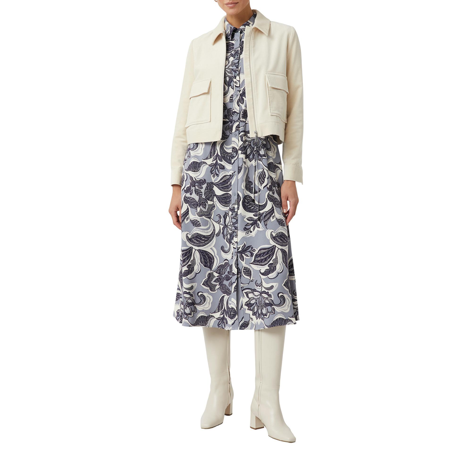 Comma Geblümtes Midi Hemdblusenkleid  