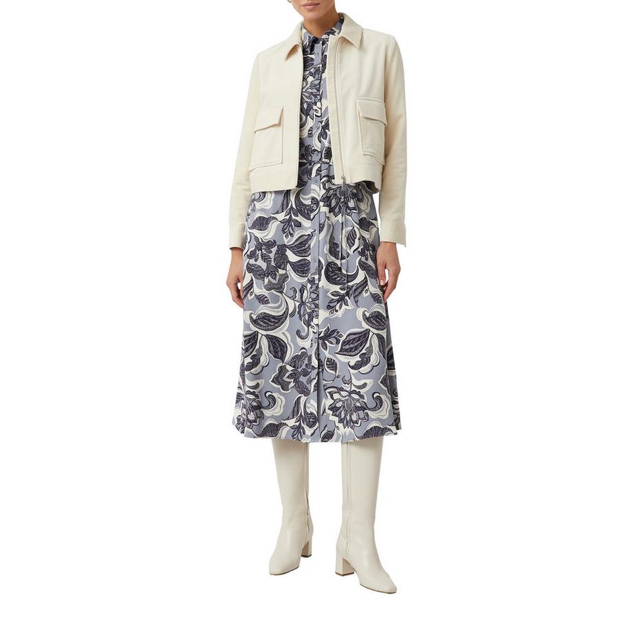 Comma Geblümtes Midi Hemdblusenkleid  