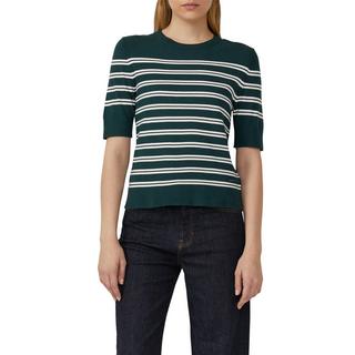 S. Oliver Red Label Gestreifter Strickpullover Kurzarm Slim Fit  