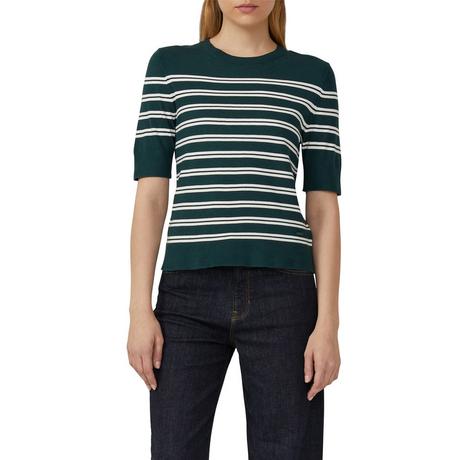 S. Oliver Red Label Gestreifter Strickpullover Kurzarm Slim Fit  