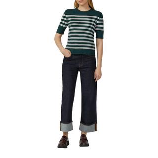 S. Oliver Red Label Gestreifter Strickpullover Kurzarm Slim Fit  