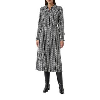 Comma Langarm Hemdblusenkleid mit Allover-Print  