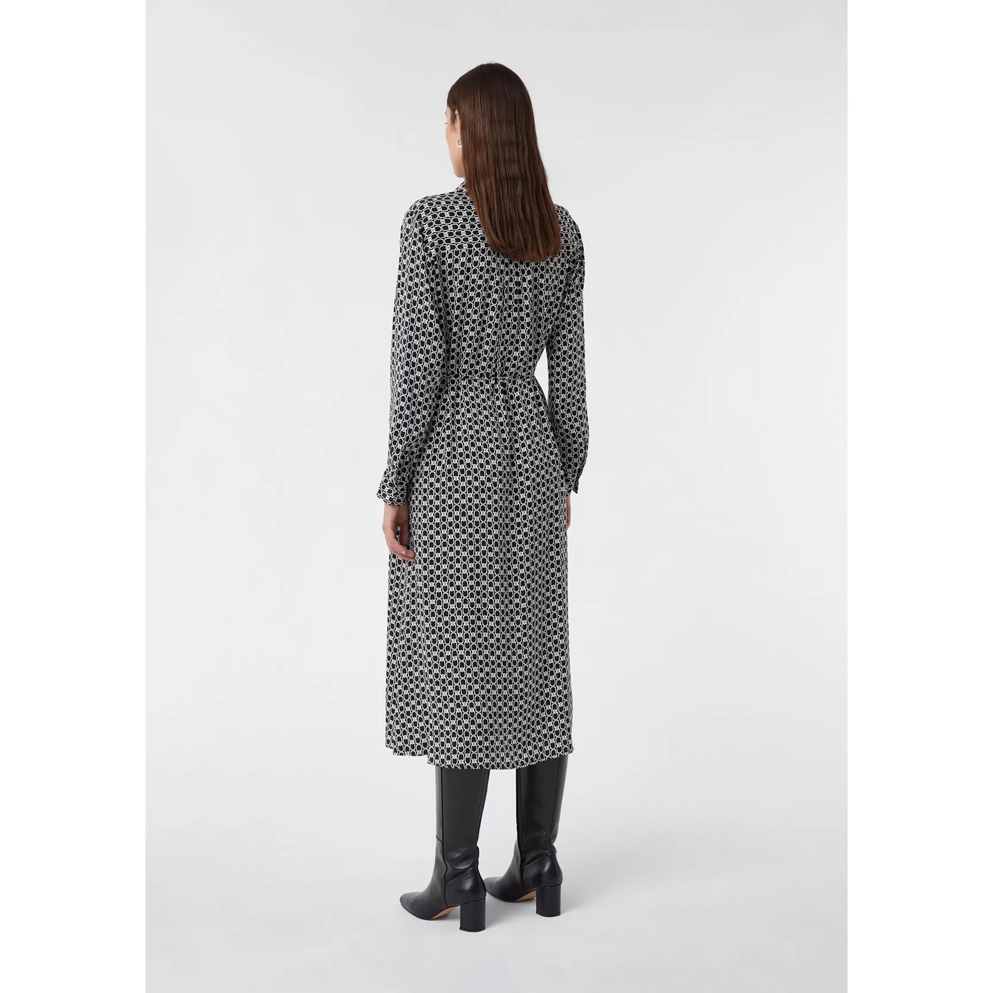 Comma Langarm Hemdblusenkleid mit Allover-Print  