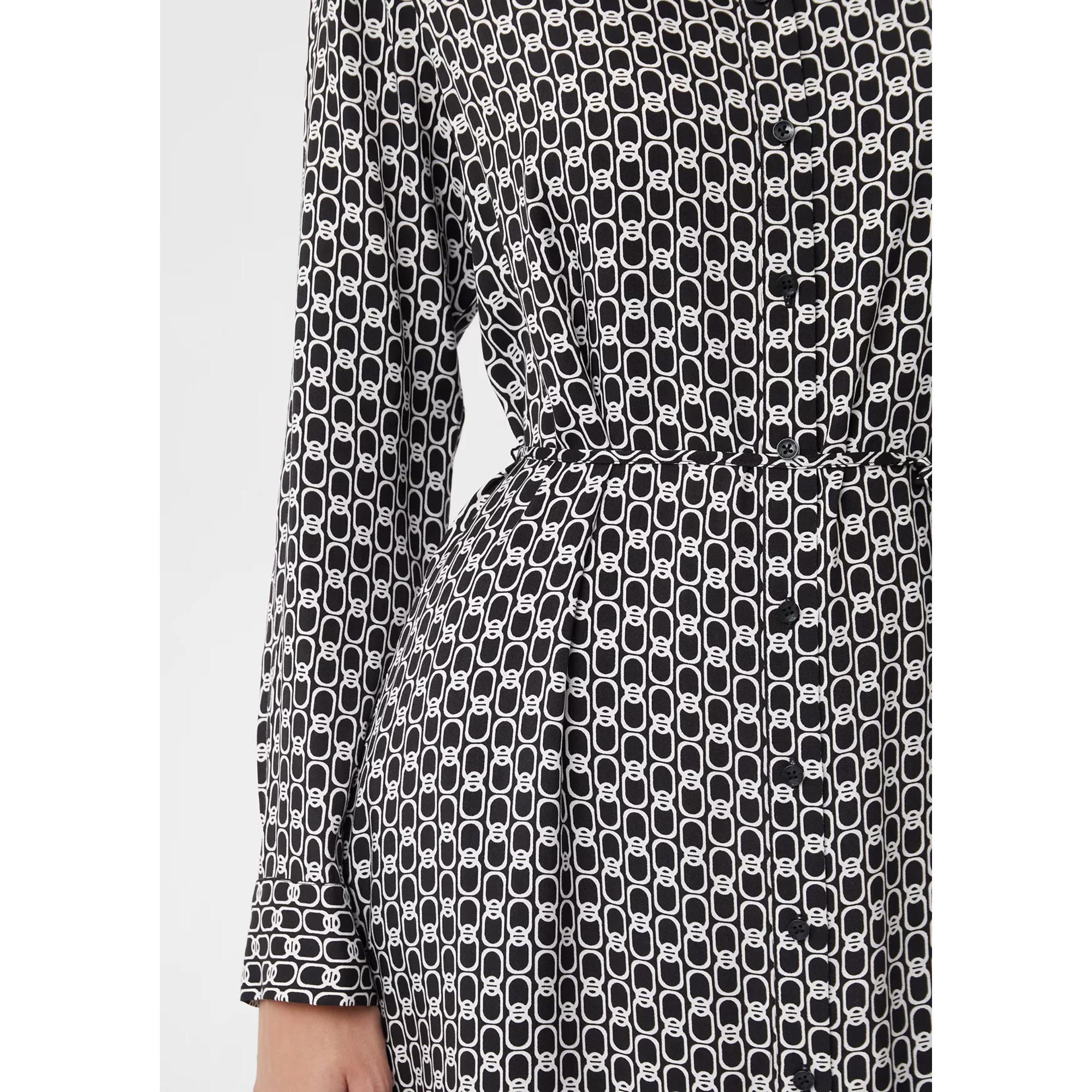 Comma Langarm Hemdblusenkleid mit Allover-Print  