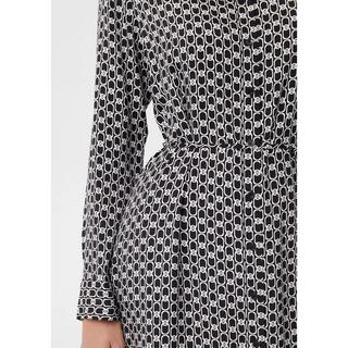 Comma Langarm Hemdblusenkleid mit Allover-Print  