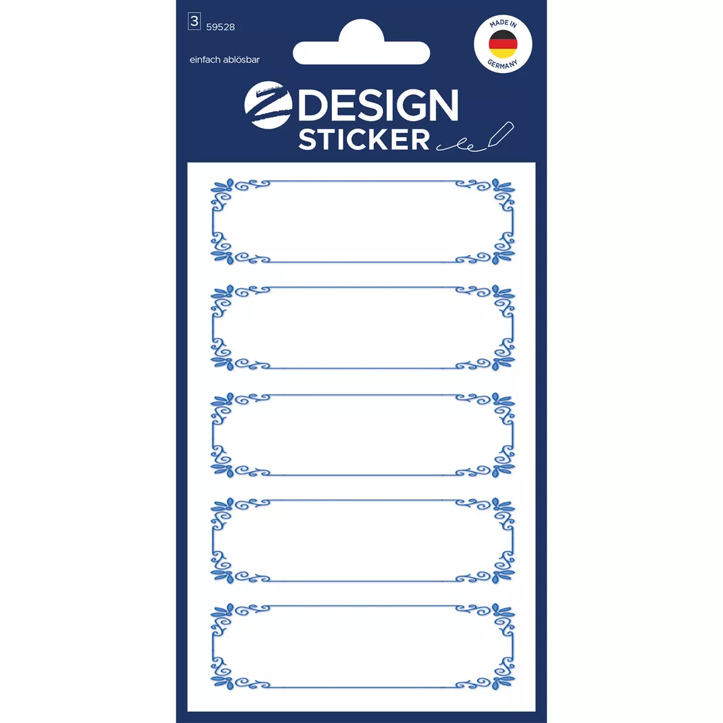 Z-DESIGN – Etiketten für Einmachgläser, 2.1X7CM, Blau