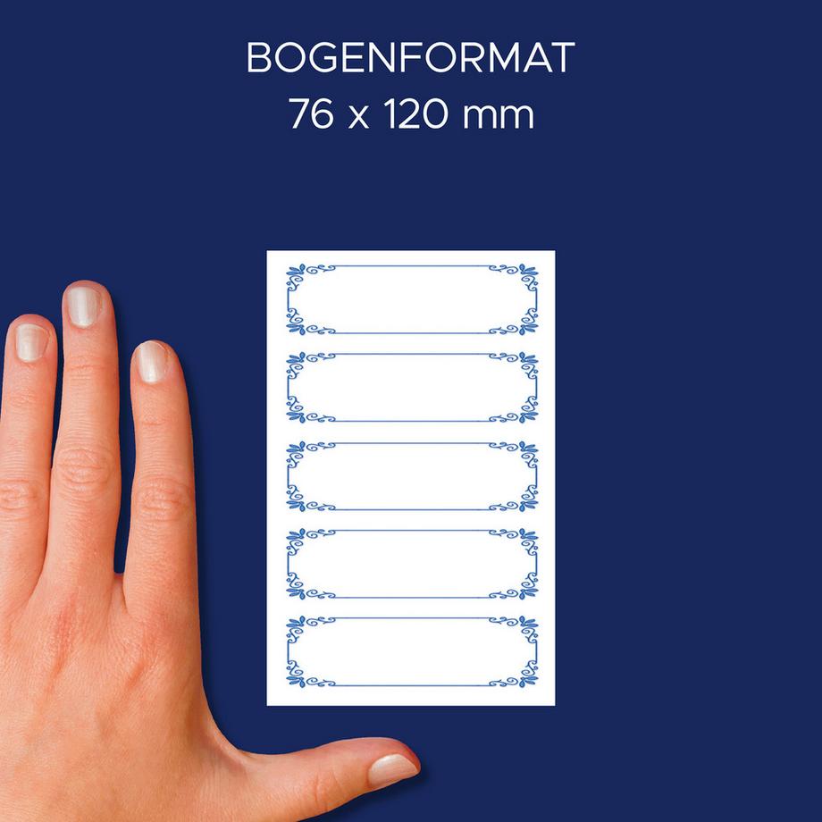 Z-DESIGN Etiketten für Einmachgläser Rahmen blau 