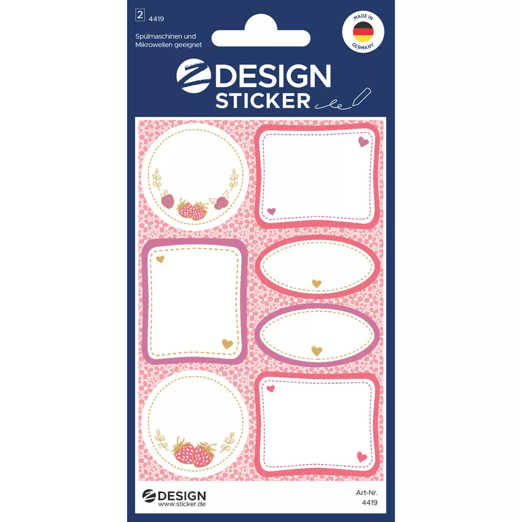 Z-DESIGN – Etiketten für Einmachgläser, Set, Rosa